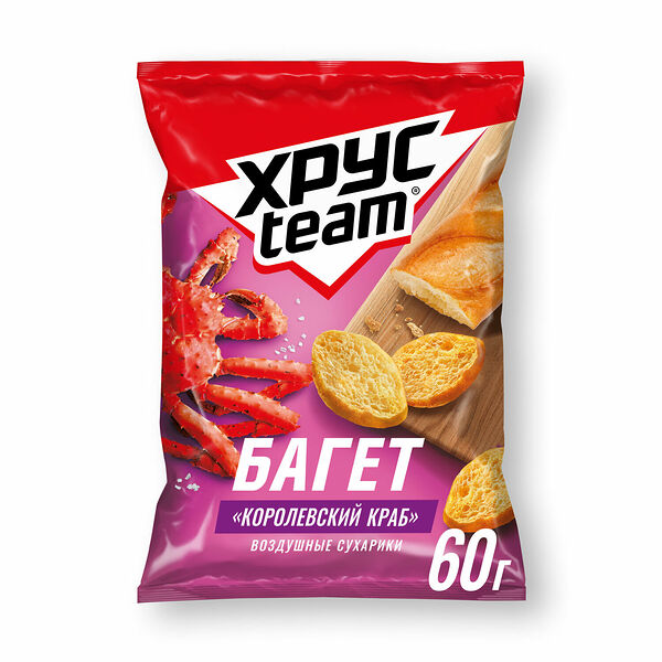 Сухарики Хрусteam Багет Королевский краб 60 г