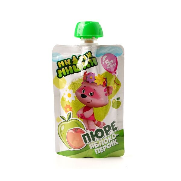 Пюре МиМиМишки Яблоко, персик с 5 месяцев 90 г