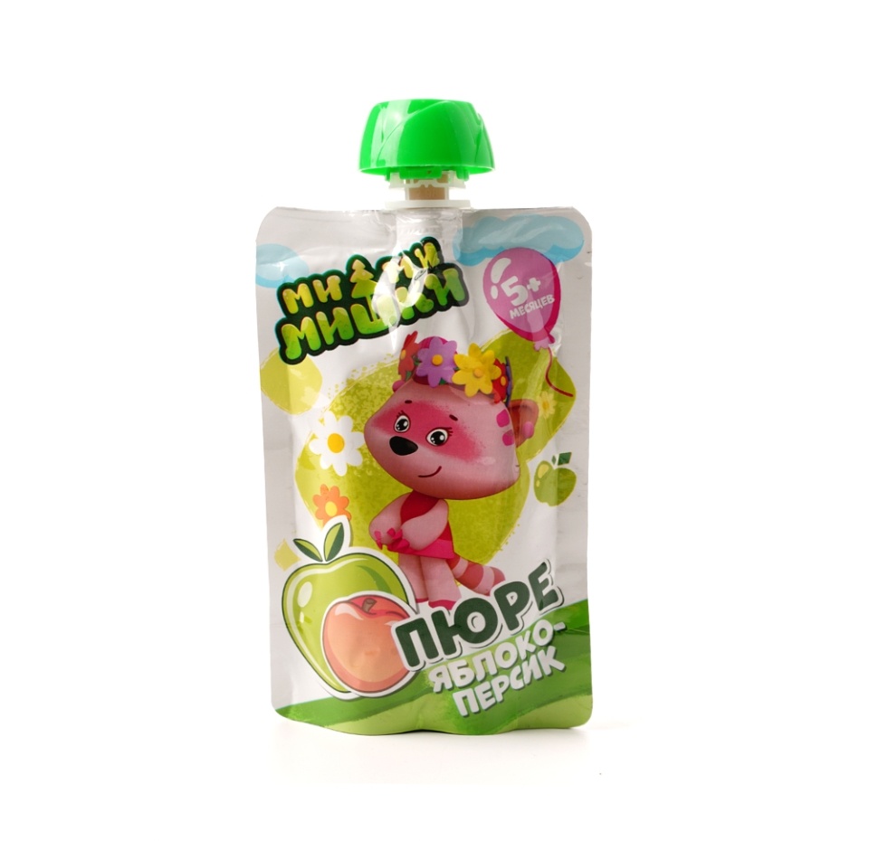 

Пюре МиМиМишки Яблоко персик с 5 месяцев 90 г