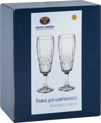 

Набор фужеров для шампанского CRYSTAL BOHEMIA Angela 160мл, хрусталь Арт. 11300,42000,160-209, 2шт