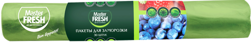 

Пакеты для замораживания Master Fresh 20 мкм салатовые с принтом 30 шт.