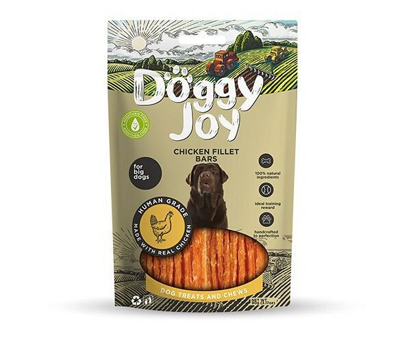 Лакомство для собак DOGGY JOY 50874 для крупных пород Полоски куриного филе 90г