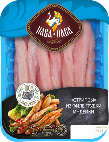 

Стрипсы Пава-Пава из филе грудки индейки охлаждённые 450 г