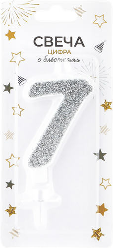 

Свеча Цифра 7 блестящая Арт. СЦБ7