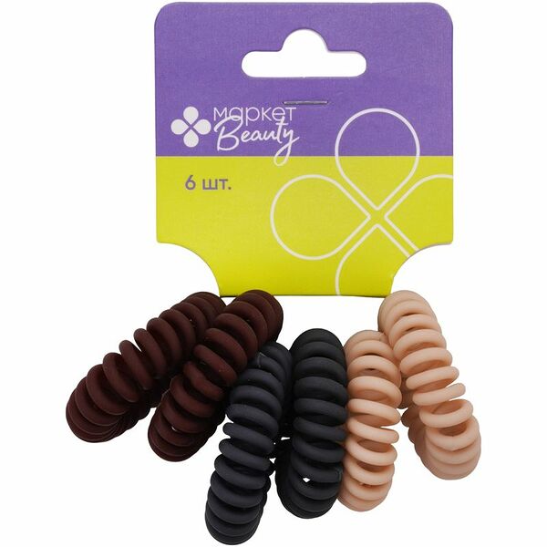 Набор резинок для волос Маркет Beauty, 6 шт.