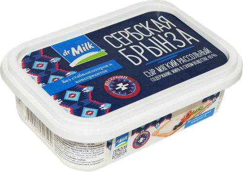 

Сыр мягкий рассольный Dr.Milk Сербская Брынза 45% 165 г