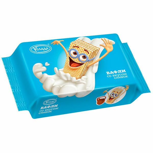 Вафли Услада со вкусом и ароматом сливок, 500 г