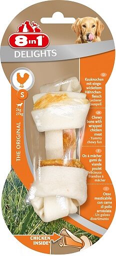 8in1 Delights S косточка с куриным мясом для мелких и средних собак (11 см.) Курица, 1 шт.
