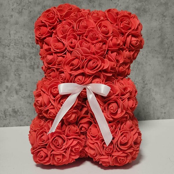 Мишка из роз, игрушка из цветов