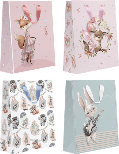 

Пакет подарочный Kids 22,7х18х10см, с блестками, в ассортименте