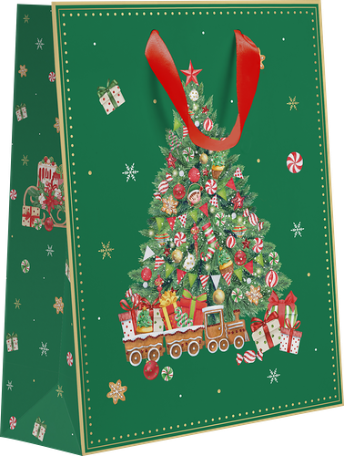 Пакет подарочный Волшебный эльф, 22,7х18х10см, Арт. M, в ассортименте 