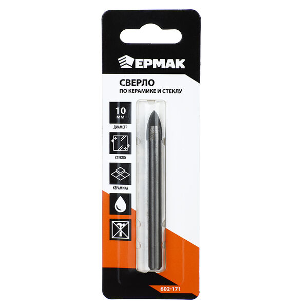 Сверло Ермак по керамике и стеклу 10 мм 1 шт