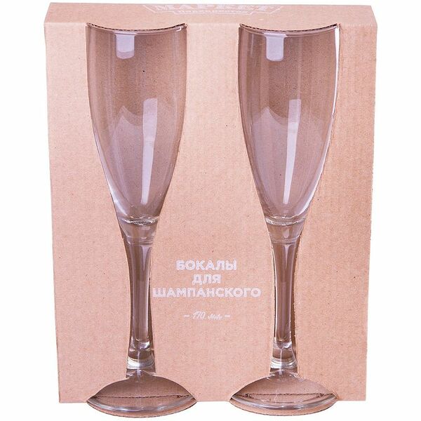 Набор фужеров для шампанского Маркет Перекрёсток, 2х170мл