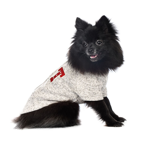 Свитер-жакет на замке для собак L серый (унисекс)