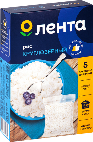 

Рис круглозерный Лента в пакетиках, 5 х 80 г