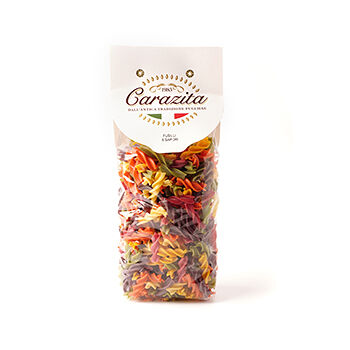 Макаронные изделия ручной работы Carazita Фузилли цветные 500г, Италия