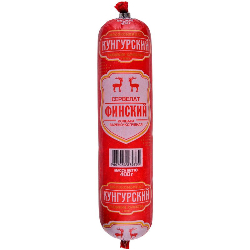 

Колбаса Кунгурский мясокомбинат Сервелат Финский варёно-копчёный 400 г