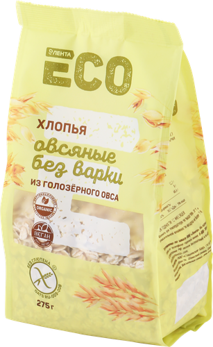 

Хлопья овсяные безглютеновые Лента Eco из голозерного овса