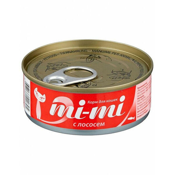 Mi-Mi Ми-ми (mi-mi) консервы для кошек с лососем в желе 80 г