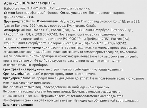 

Свеча Буквы, цвет металлик Арт. СВБМ, 13шт