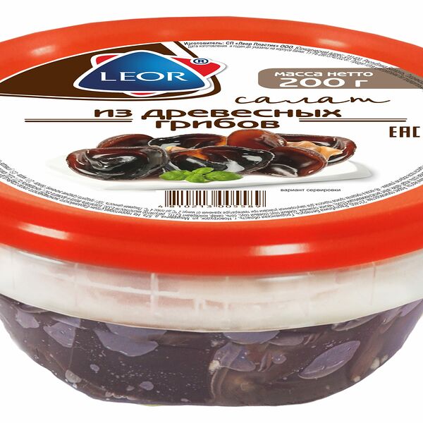 Салат из древесных грибов Леор Пластик вес 0,2кг