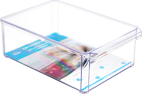 

Органайзер для холодильника Idea 20х30х10 см с крышкой, прозрачный, размер М Арт. 1587