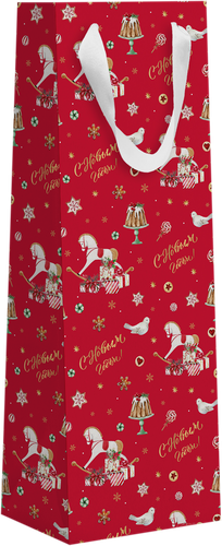 

Пакет подарочный под бутылку Новогодние чудеса, 13х36х8,5 см Арт. СБ16 в ассортименте 1 шт.