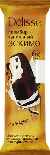 

Мороженое Delisse Пломбир ванильный в глазури 15%, 80 г