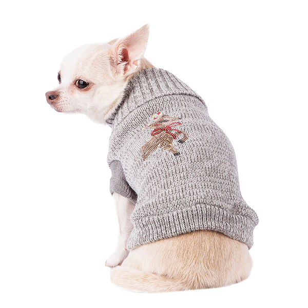 Свитер для собак с оленем 20см XS серый (унисекс)