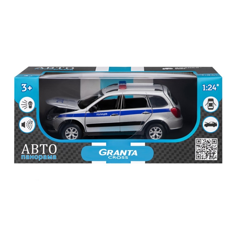

Машина металлическая Автопанорама Lada granta cross Полиция 1:24