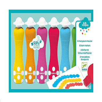 Набор пенных маркеров Djeco, 6 шт