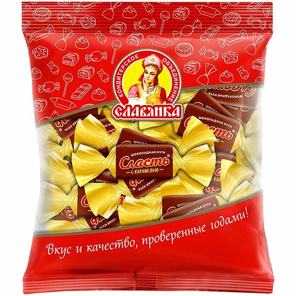 Конфеты Славянка Сласть, начинка нуга и мягкая карамель