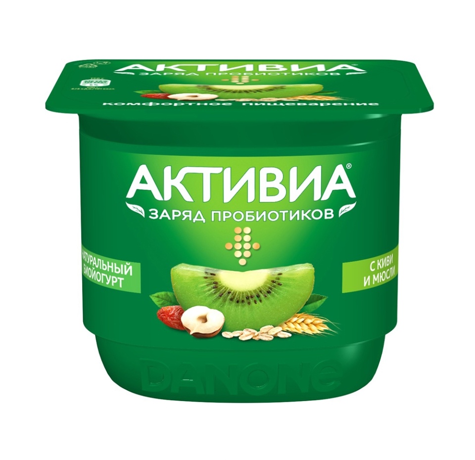 

Биойогурт Активиа мюсли-киви 3% 150 г