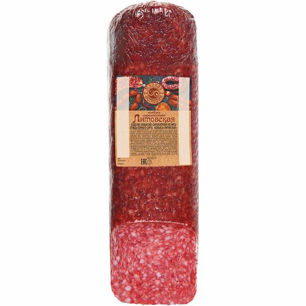 Колбаса сырокопчёная Мясная история Литовская из мяса птицы