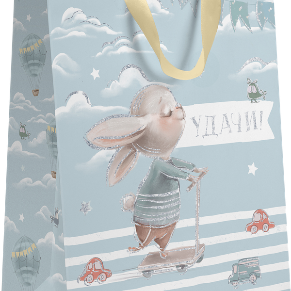 Пакет подарочный Пакетико блестящий СББ12 Милашки 22.7*18*10 см