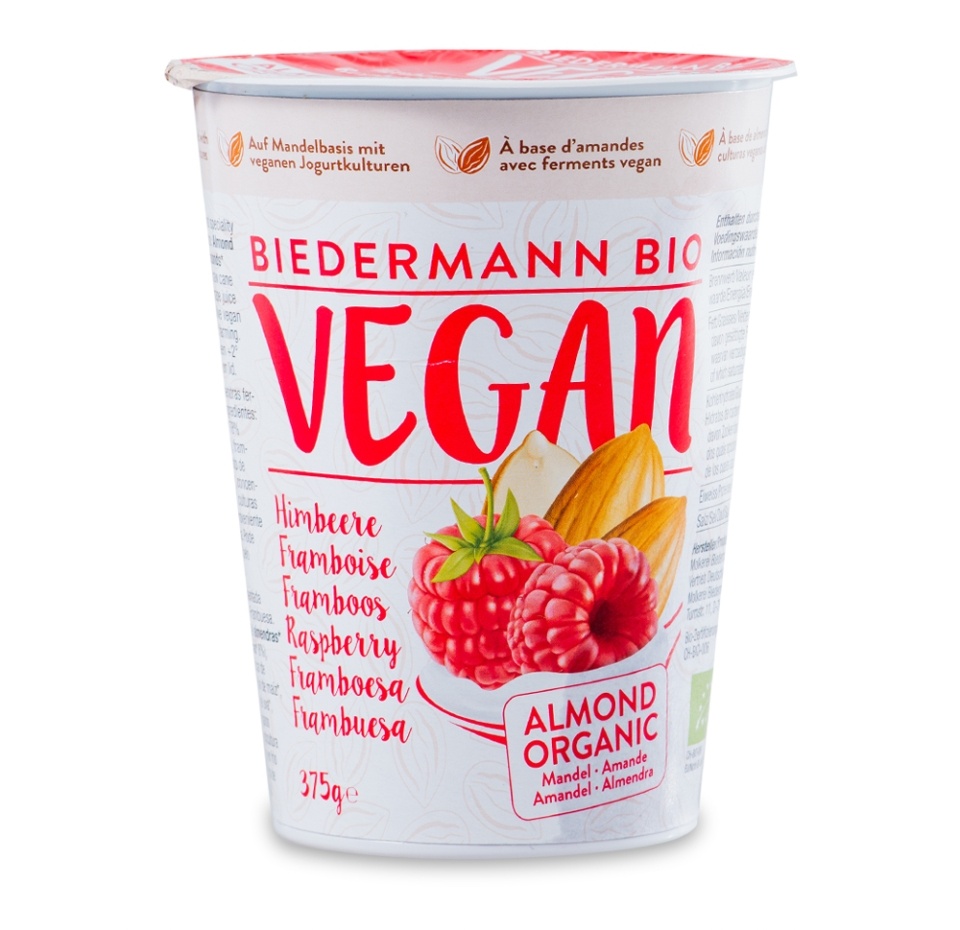 

Йогурт Molkerei Biedermann Bio Vegan из миндального молока с малиной 375 г