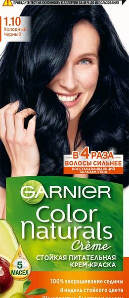 Краска для волос Garnier Color Naturals 1.10 Холодный черный