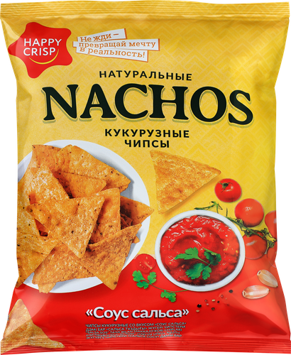 

Чипсы кукурузные Happy Crisp Nachos со вкусом соуса сальса 75 г
