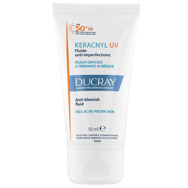 Ducray Keracnyl UV 50+ флюид против несовершенств для жирной кожи склонной SPF50+ 50 мл