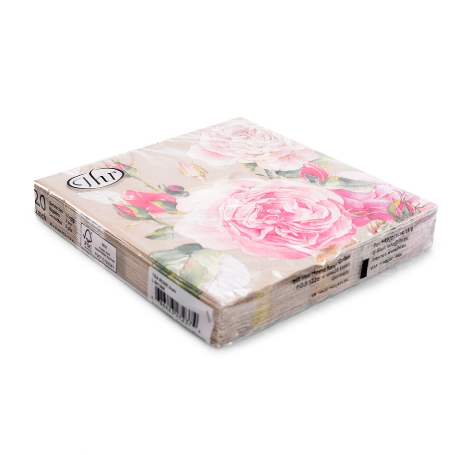 

Салфетки IHR Tea Rose linen 33х33 см, 3-слойные упаковка 20 шт