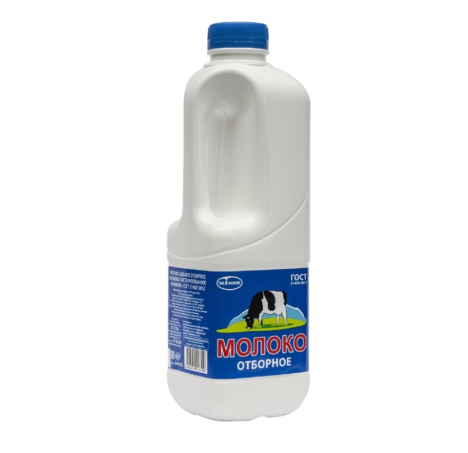 

Молоко Экомилк цельное отборное пастеризованное 3.4-4.5% 900 мл
