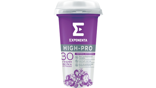 Напиток кисломолочный Exponenta Hign-Pro Черника-земляника 0% 250 мл