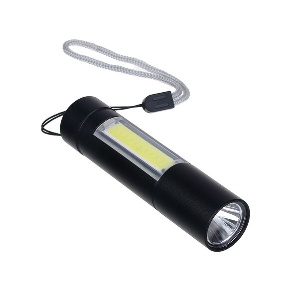 Ермак фонарик, led + cob, 400мач, usb кабель, 2х2х8,6см, 3 режима
