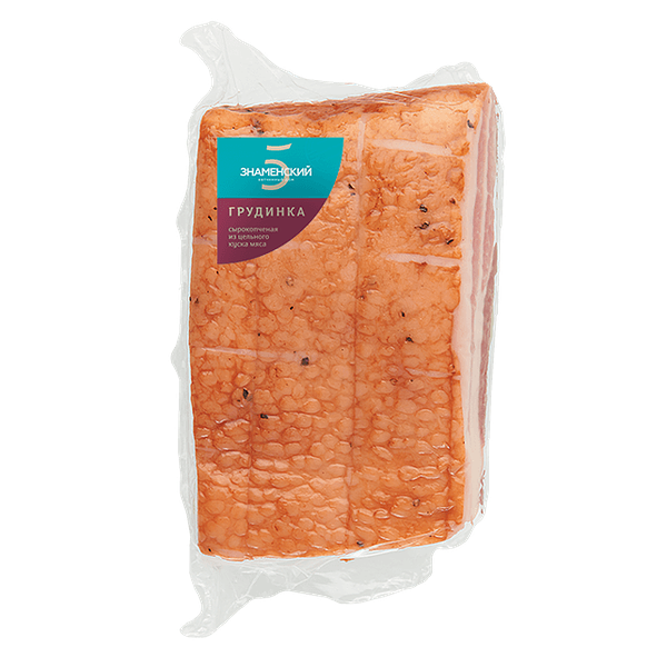 Грудинка сырокопченая из свинины Знаменские деликатесы категория Г