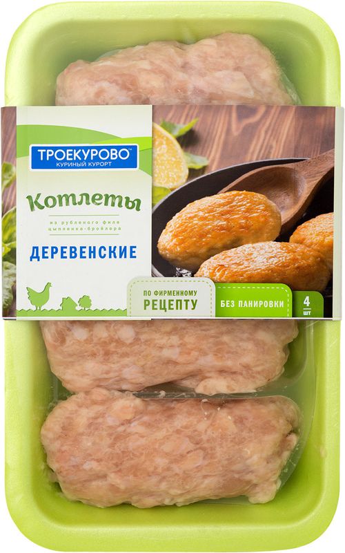 

Котлеты куриные Троекурово Деревенские охлажденные 400 г