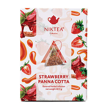 Чай травяной Niktea Клубничная Панна-Котта пакетированный 40.5г, Россия