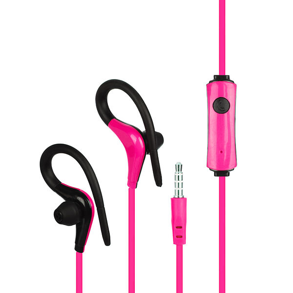 Forza наушники проводные внутриканальные спорт, гарнитура, крепление за ухо, металл, пакет