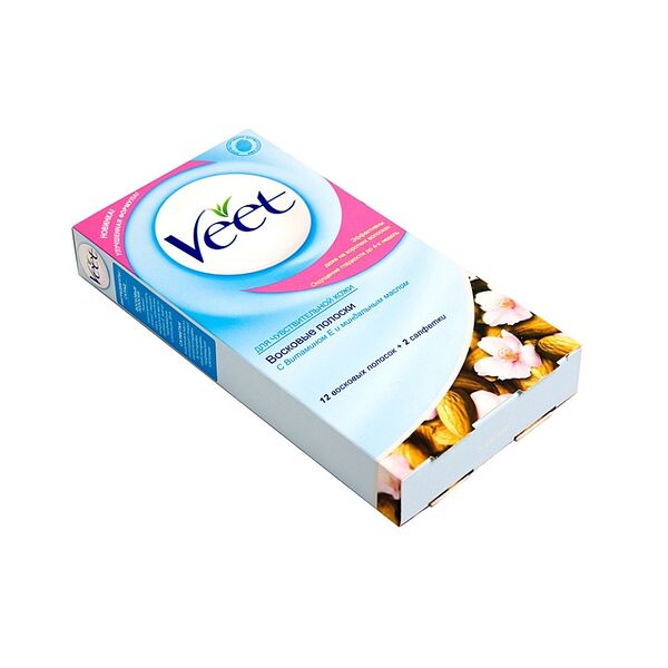Полоски для депиляции Veet для чувствительной кожи 12шт 