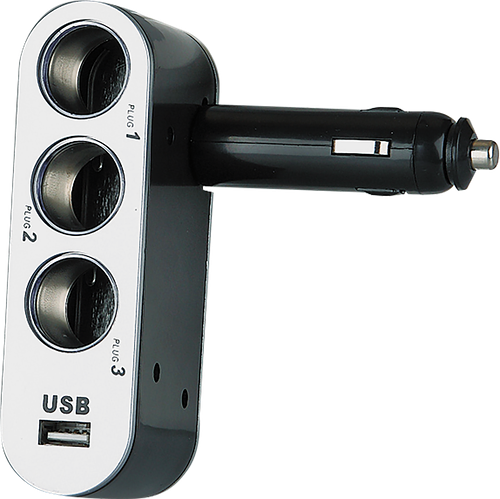 Разветвитель прикуривателя LENTEL 3 розетки+Usb-порт Арт. 18056
