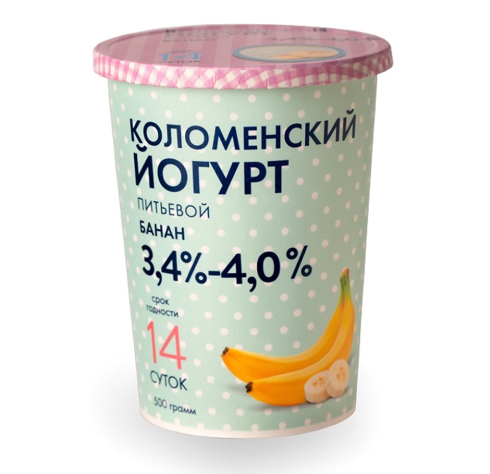 

Йогурт питьевой Коломенский с бананом 3.4-4.0% 500 г
